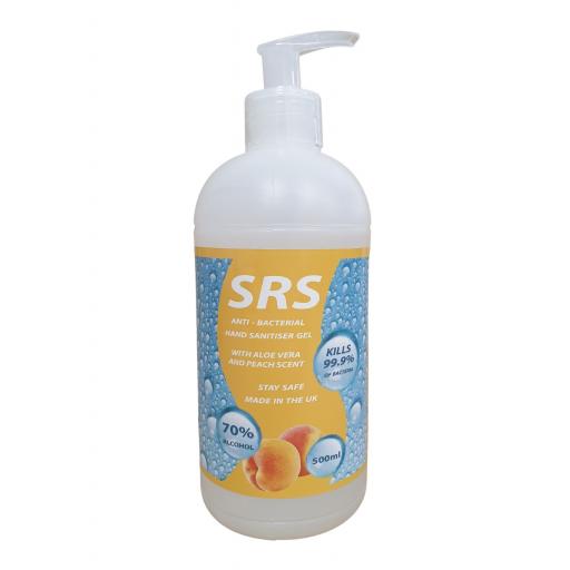 500ml Anti-Bacterial 70% Alcohol Hand Sanitiser with Aloe Vera and Peach Scent